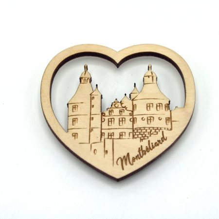 Magnet en bois cœur - Château de Montbéliard