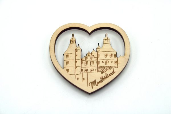 Magnet en bois cœur - Château de Montbéliard