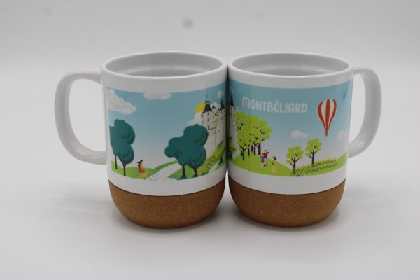Mug céramique base en liège - illustration château de Montbéliard – Image 2