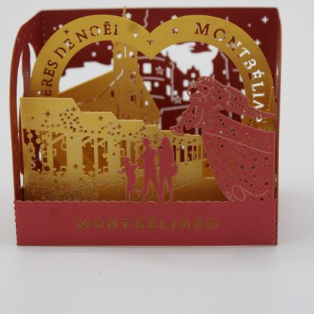 Carte postale vitrine découpe laser - Les Lumières de Noël