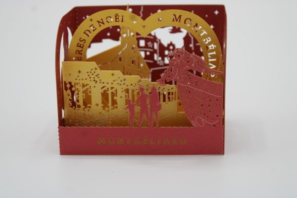 Carte postale vitrine découpe laser - Les Lumières de Noël